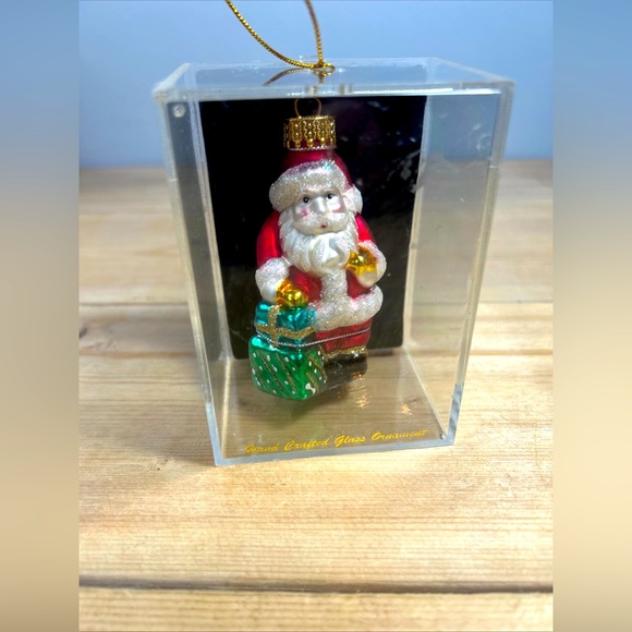 Glass Santa Christmas Ornament Hand Crafted Santa Clause - Picture 1 of 12